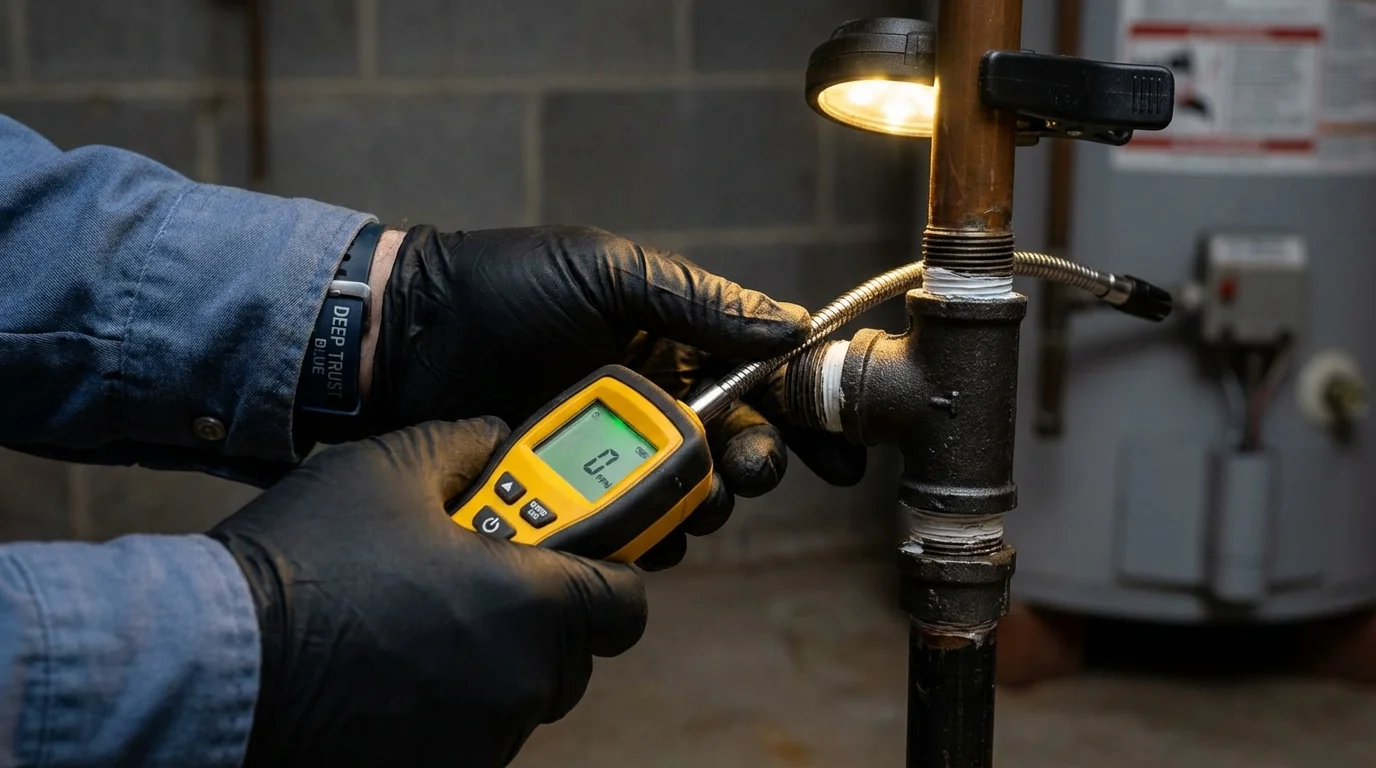 Gas leak detection with electronic sniffer by Johns Plumbing LLC in Seminole