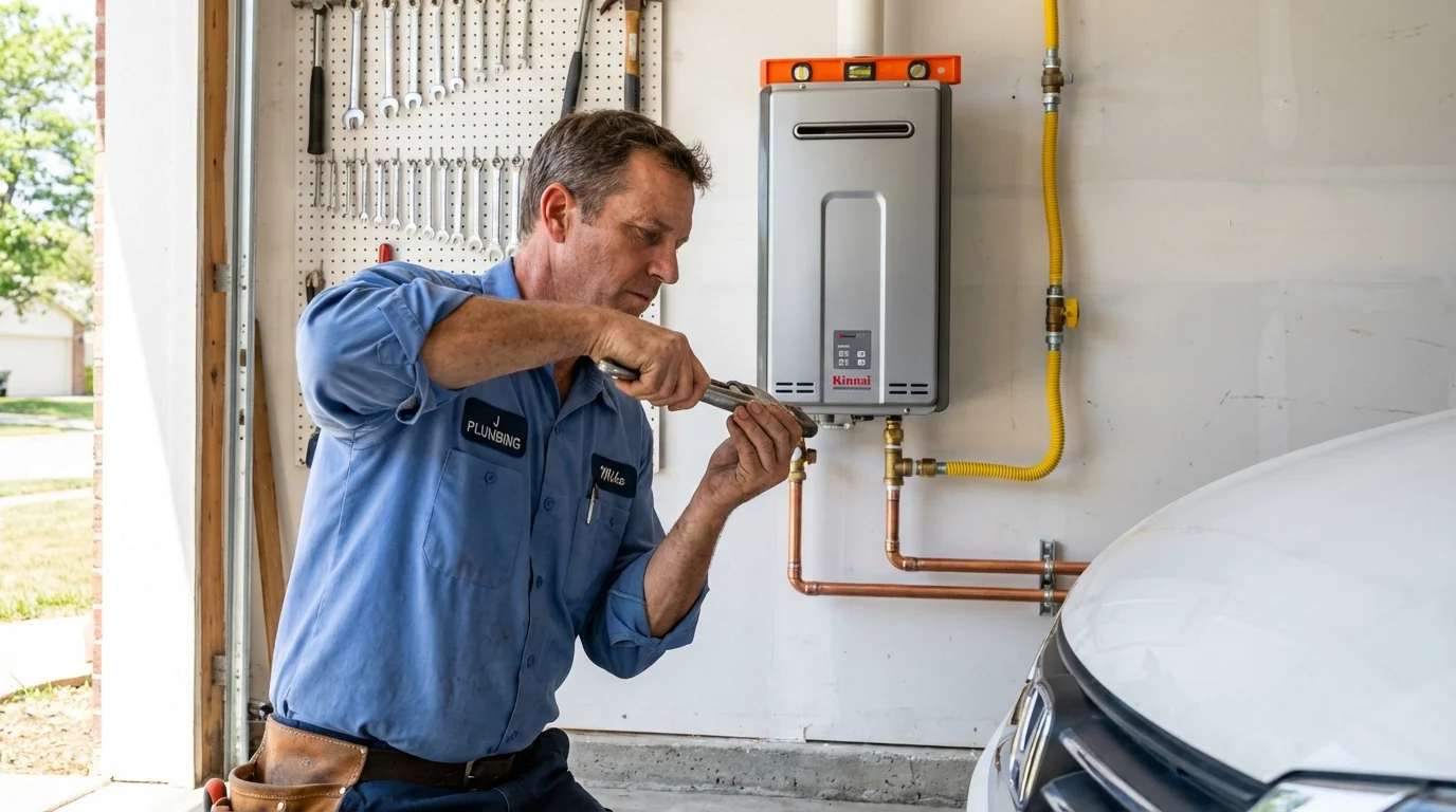 Tankless water heater installation by a Johns Plumbing LLC plumber in Seminole